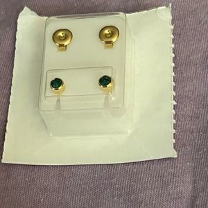 May birthstone piercing studs